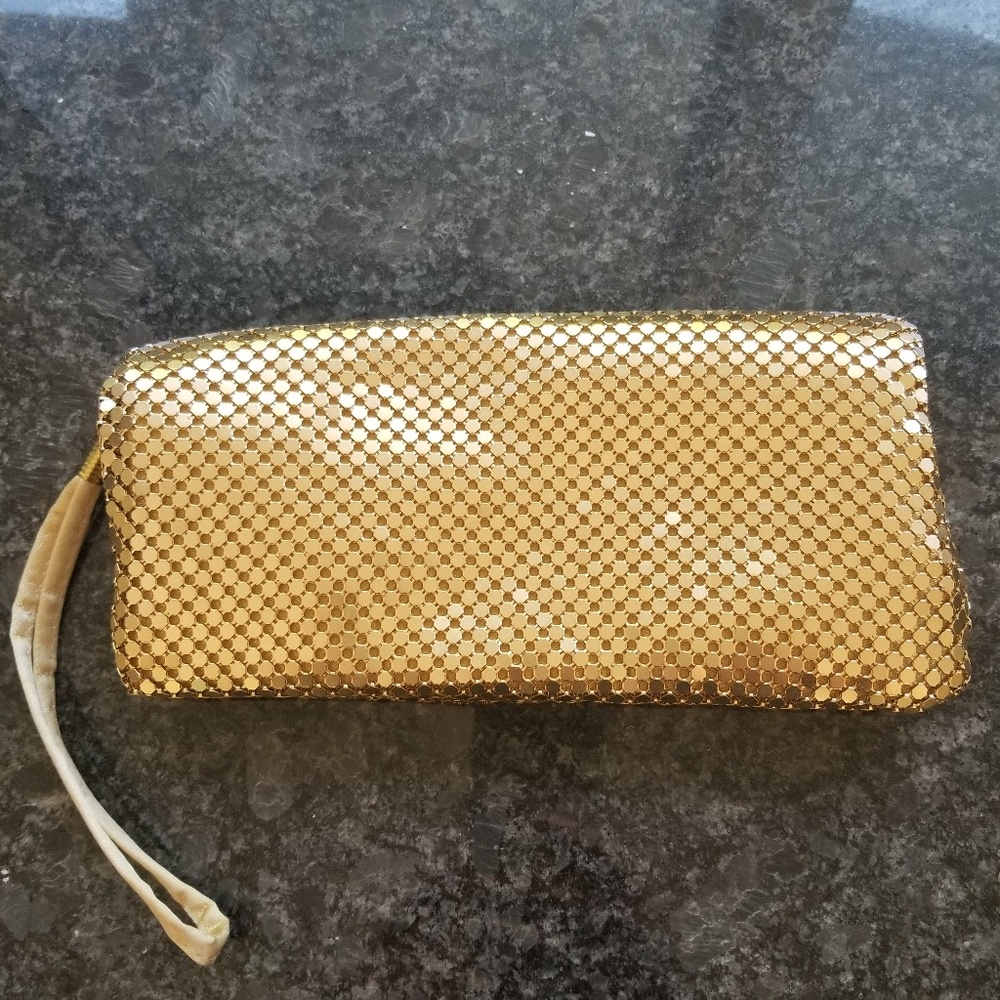 Bebe Gold Metal Clutch